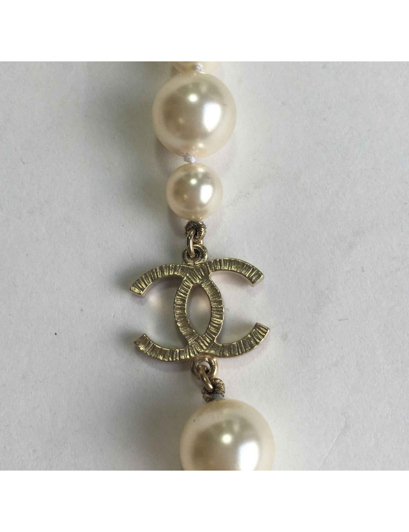 Sautoir double rangs chanel perles nacrées