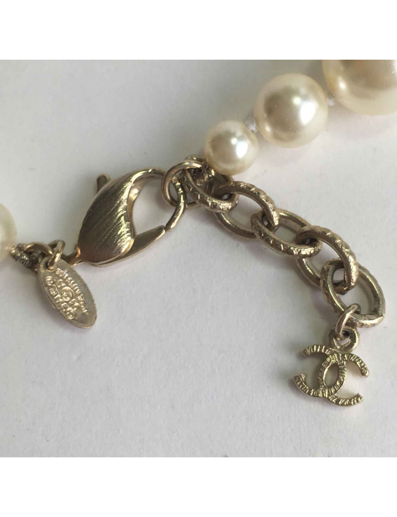 Sautoir double rangs chanel perles nacrées