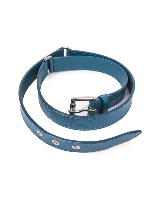 Ceinture Trio cuir épi bleu cyan t 85