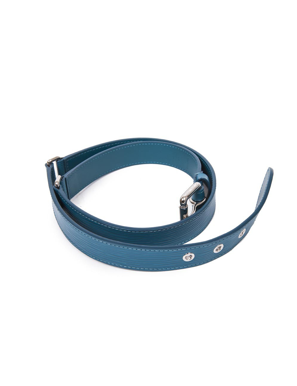 LOUIS VUITTON cyan blue Epi leather Trio belt size 85