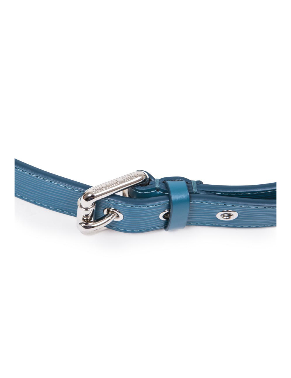 LOUIS VUITTON cyan blue Epi leather Trio belt size 85