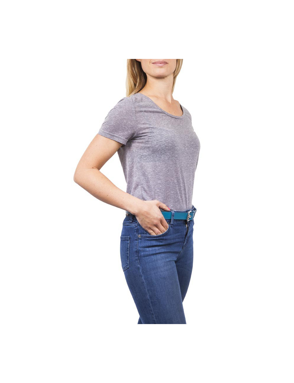 LOUIS VUITTON cyan blue Epi leather Trio belt size 85