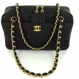Classic CHANEL Camera bag in Brown jersey