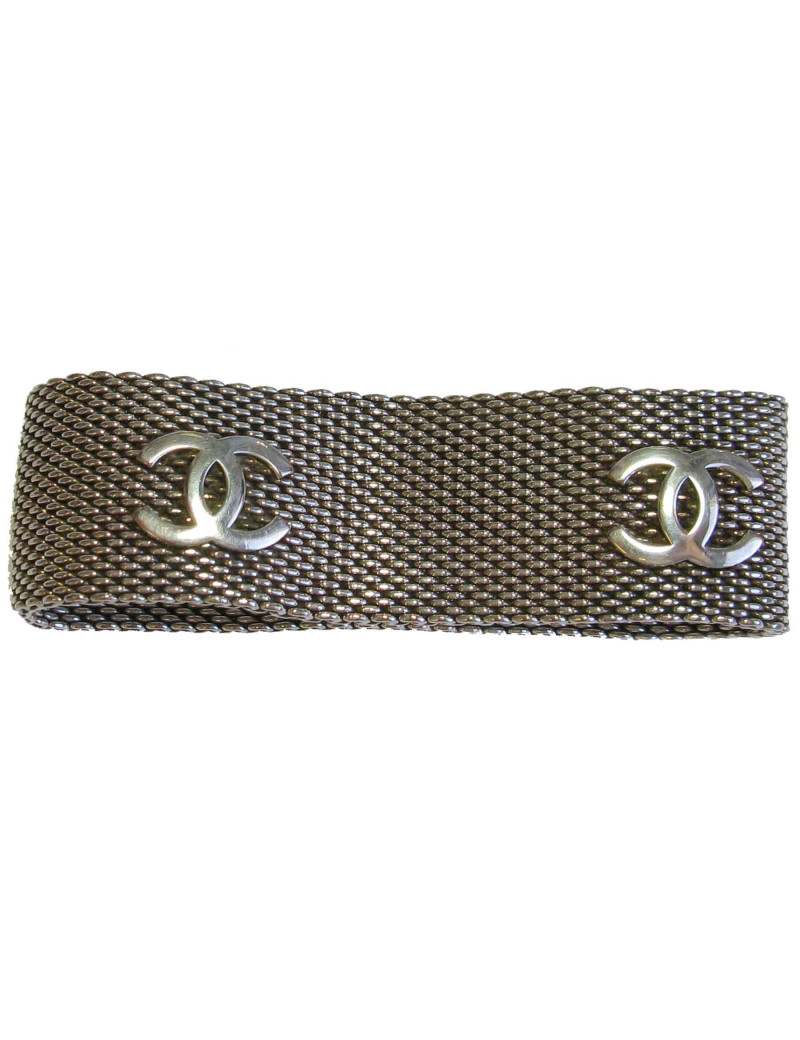  Bracelet CHANEL en maille argentée