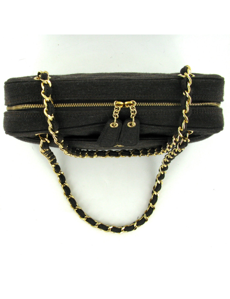 Sac CHANEL classique en jersey marron