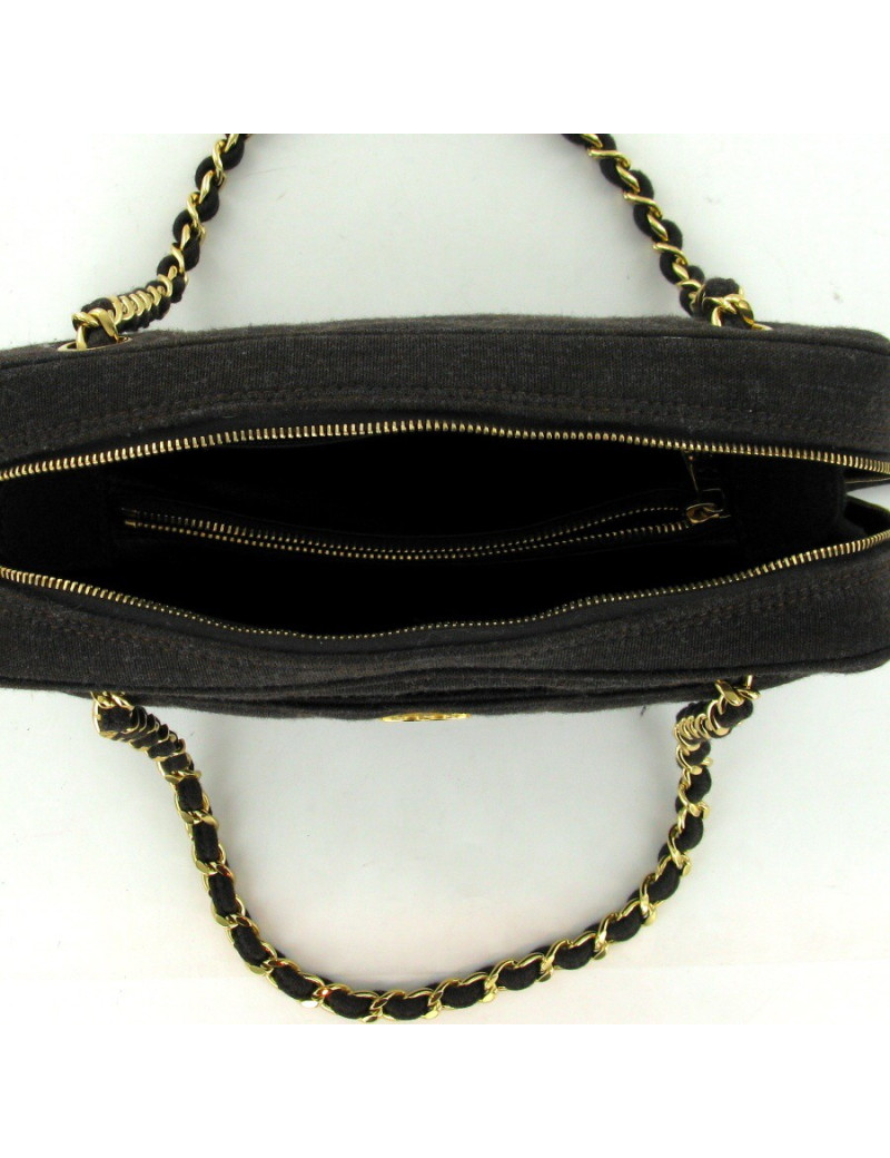 Sac CHANEL classique en jersey marron