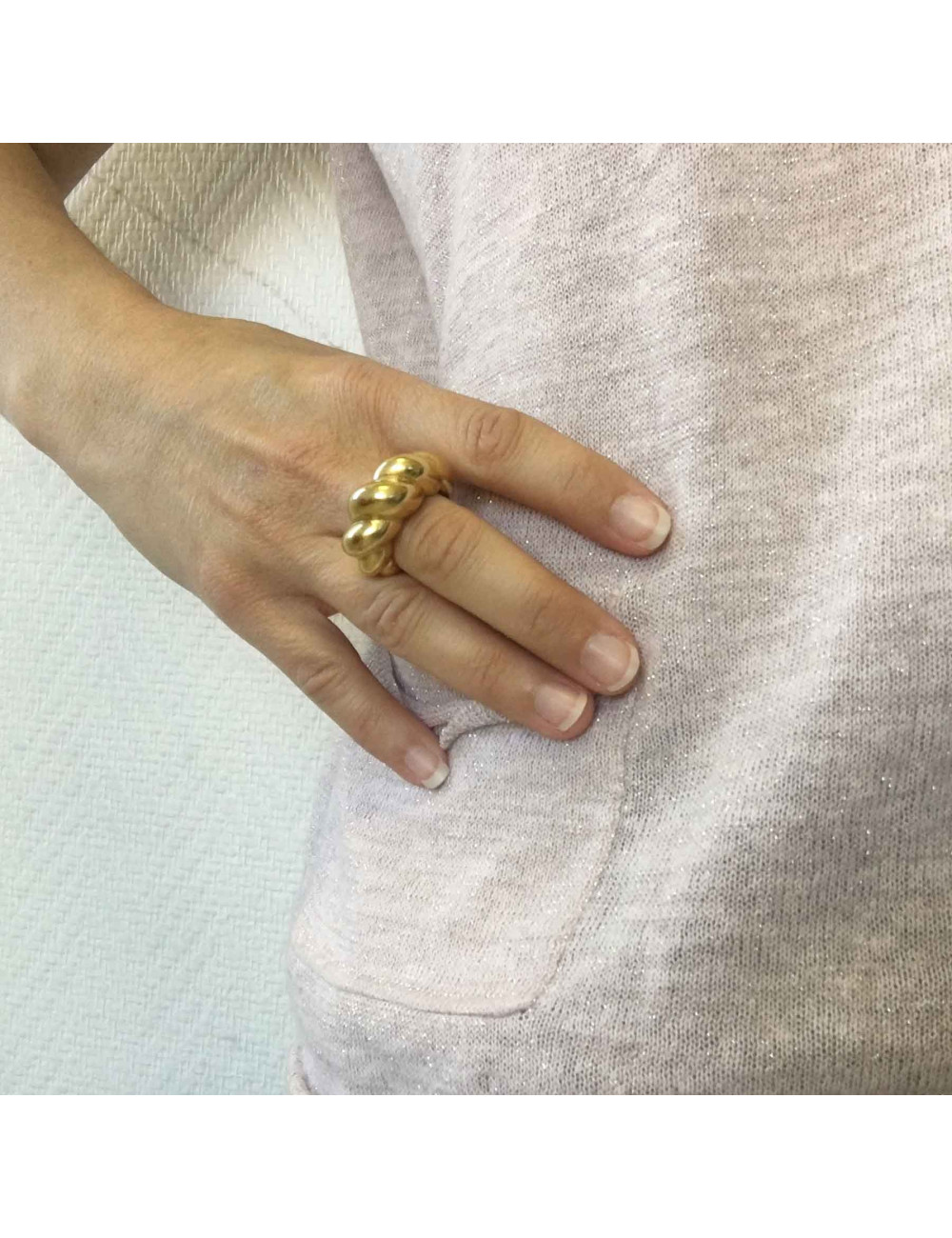 Bague GOOSSENS T56 en métal doré