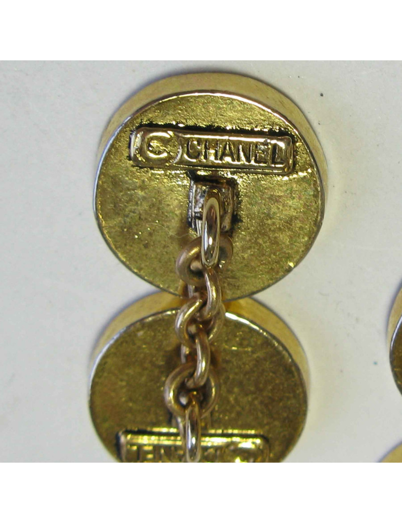 Boutons de manchette CHANEL en métal doré