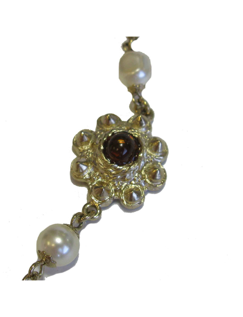 Collier CHANEL pâte de verre, perles nacrées et métal doré