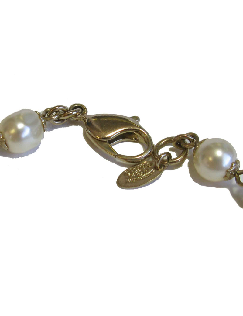 Collier CHANEL pâte de verre, perles nacrées et métal doré