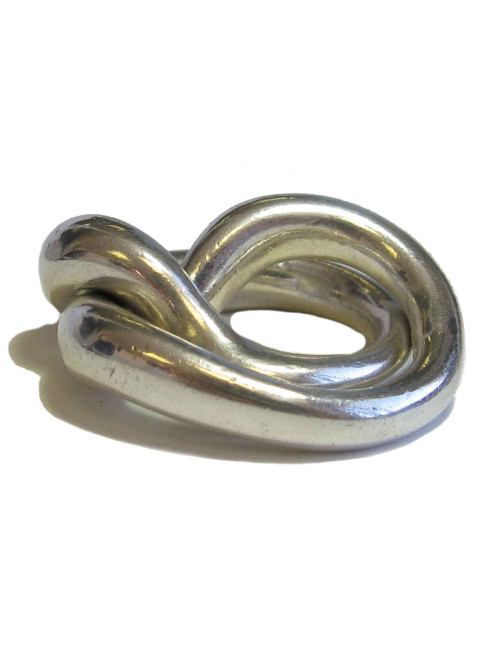  Bague CHANEL T50 double anneau en argent massif