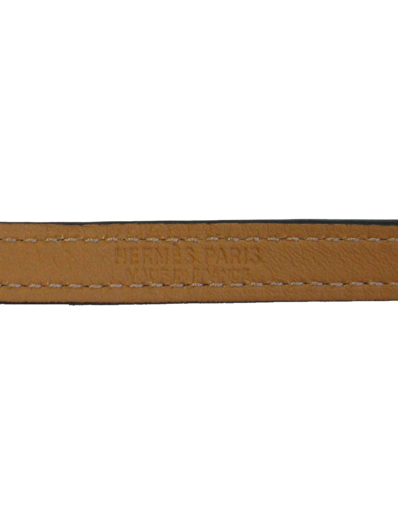 Bracelet HERMES quatre rangs cuir noir