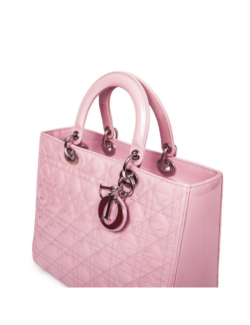 Sac Lady Dior verni rose  DIOR 