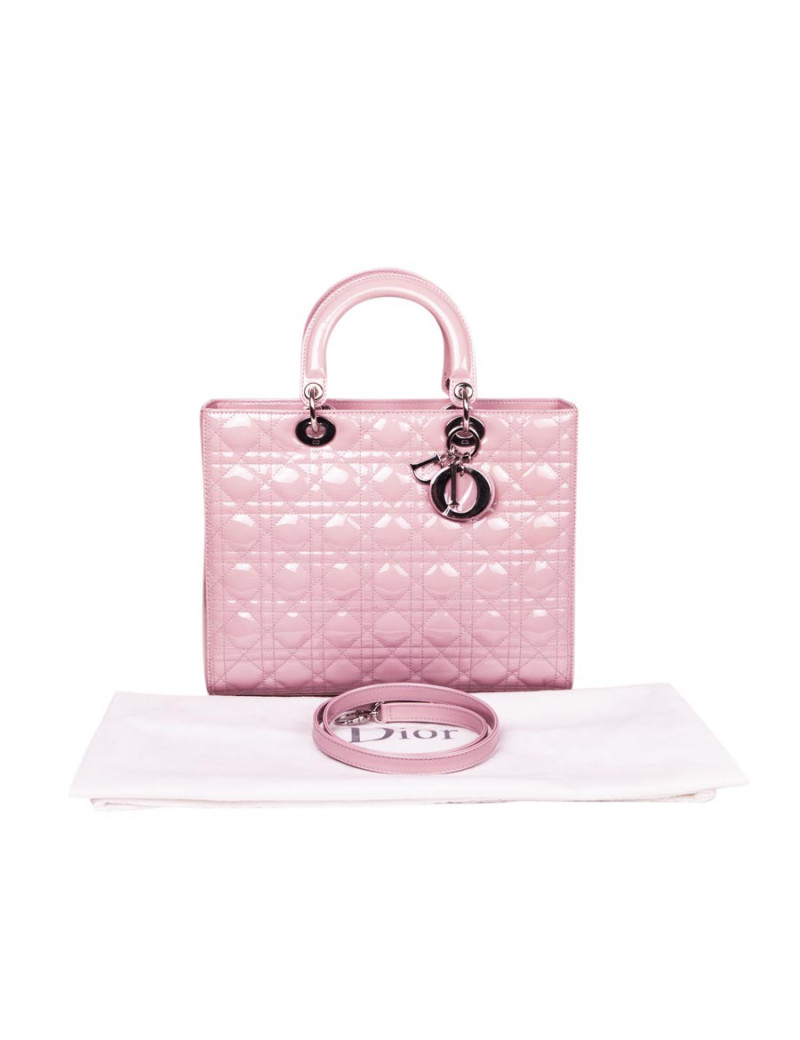 Sac Lady Dior verni rose  DIOR 