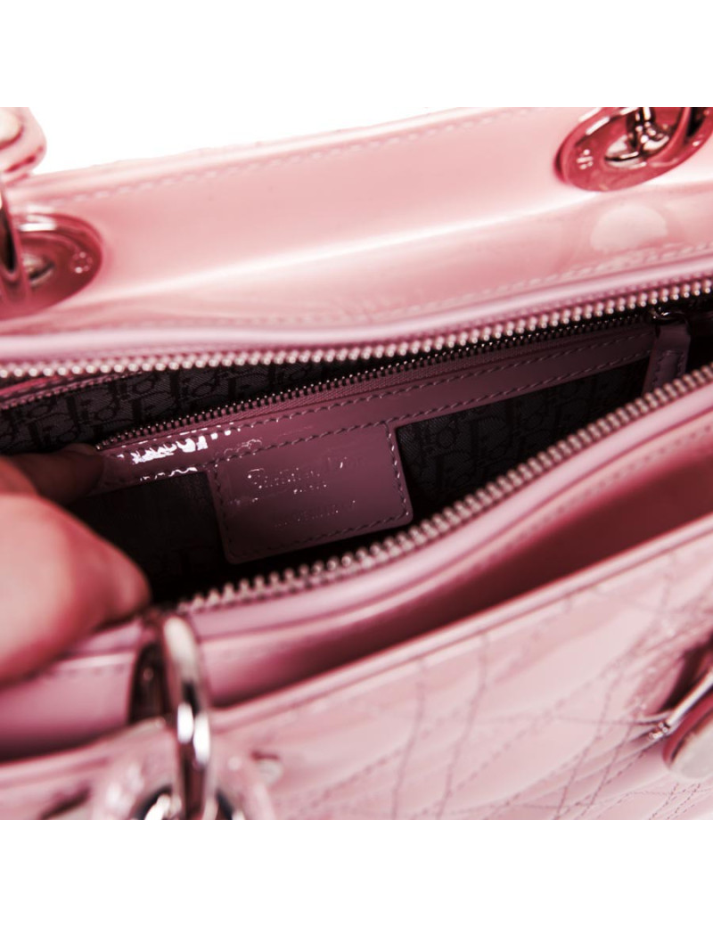 Sac Lady Dior verni rose  DIOR 