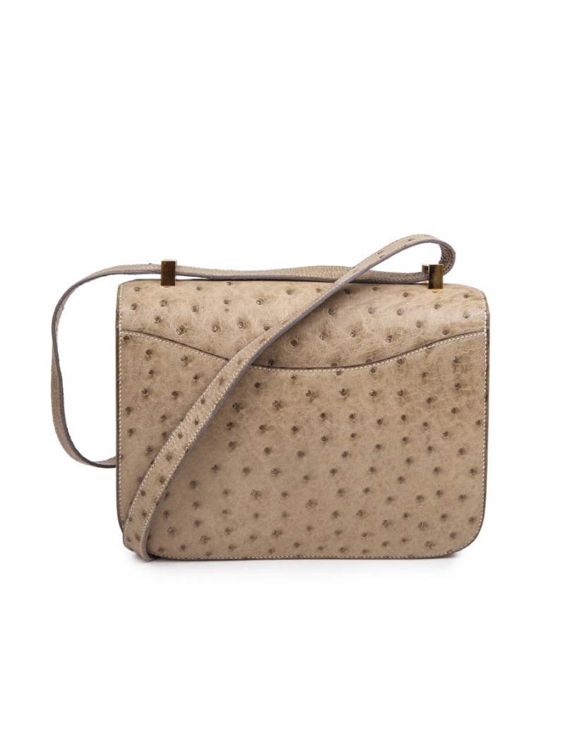 Sac Constance HERMES en autruche sable