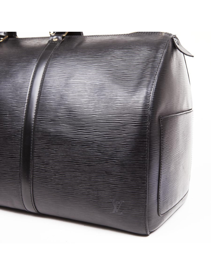Sac Keepall  60 LOUIS VUITTON vintage cuir épi noir