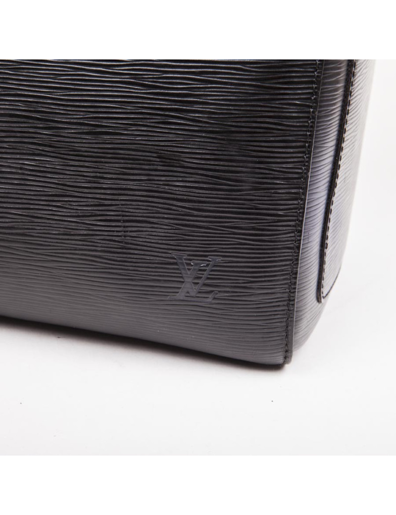 Sac Keepall  60 LOUIS VUITTON vintage cuir épi noir