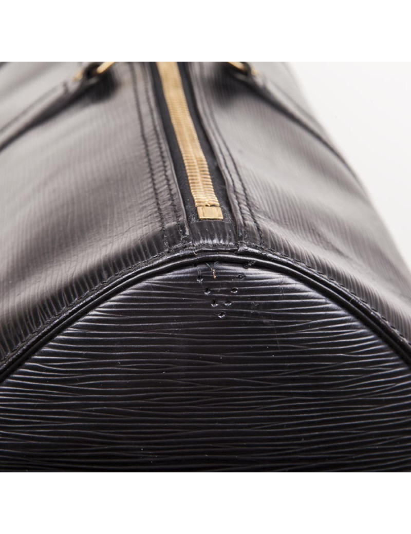 Sac Keepall  60 LOUIS VUITTON vintage cuir épi noir