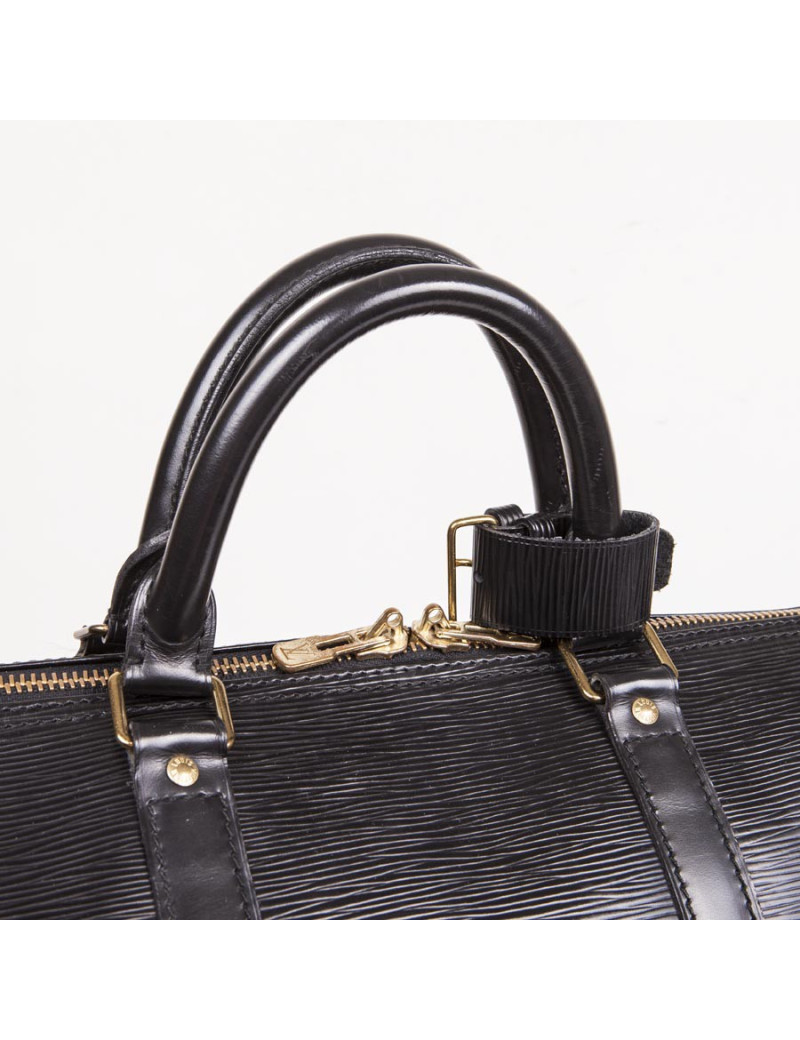 Sac Keepall  60 LOUIS VUITTON vintage cuir épi noir