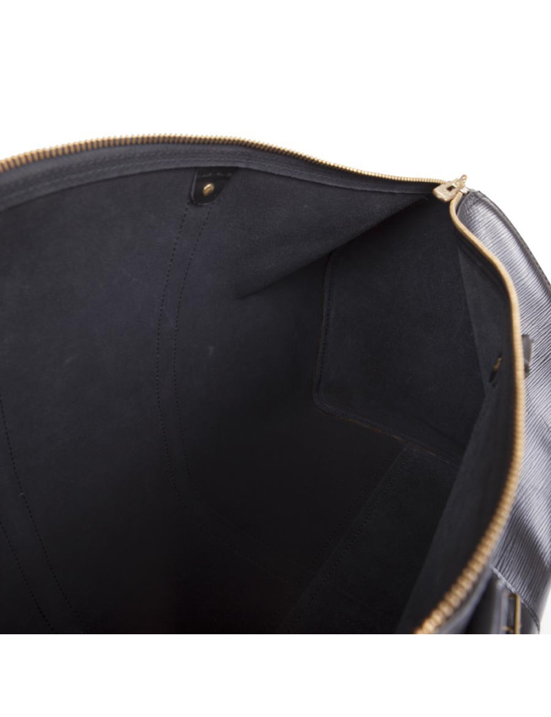 Sac Keepall  60 LOUIS VUITTON vintage cuir épi noir