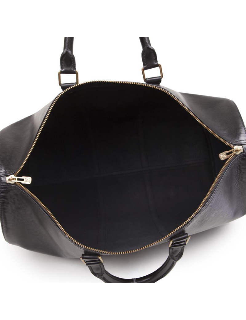 Sac Keepall  60 LOUIS VUITTON vintage cuir épi noir