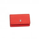 FENDI key holder in red grained leather with saddle stitching