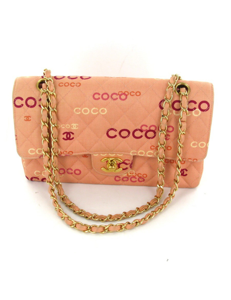 Sac CHANEL collector timeless en toile rose