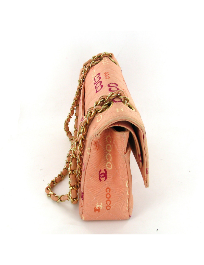 Sac CHANEL collector timeless en toile rose