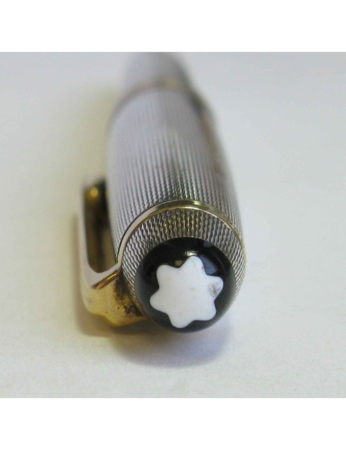 Stylo à bille MONTBLANC ancien en argent massif et or 