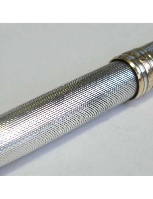 Stylo à bille MONTBLANC ancien en argent massif et or 