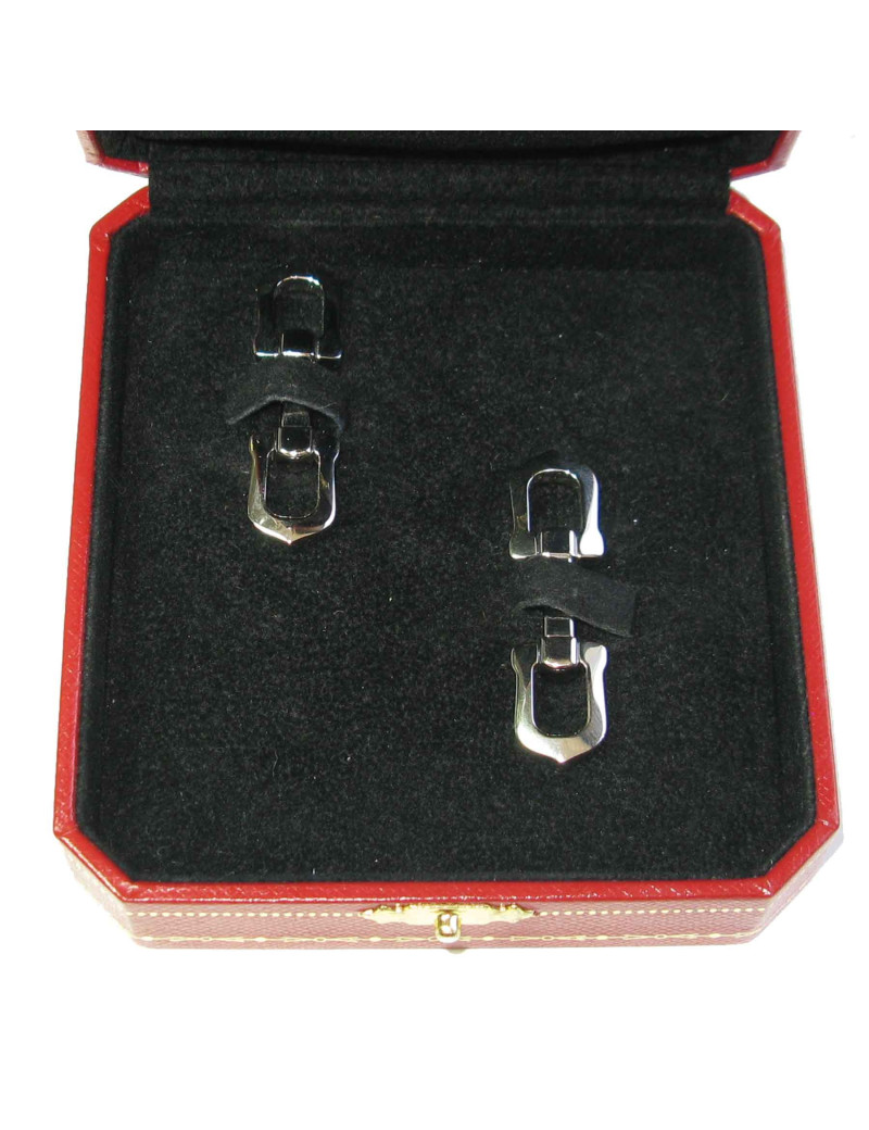 Boutons de manchette CARTIER  en argent massif
