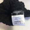 CHANEL Size 2 long knitted mittens in black cotton, cashmere and silk and silver threads 
