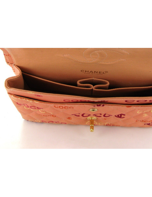 Sac CHANEL collector timeless en toile rose