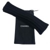 CHANEL Size 2 long knitted mittens in black cotton, cashmere and silk and silver threads 