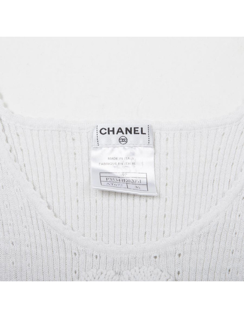 Débardeur CHANEL T 36 Stretch blanc