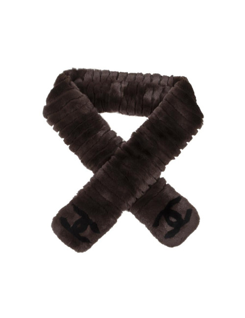 Echarpe CHANEL chinchila marron