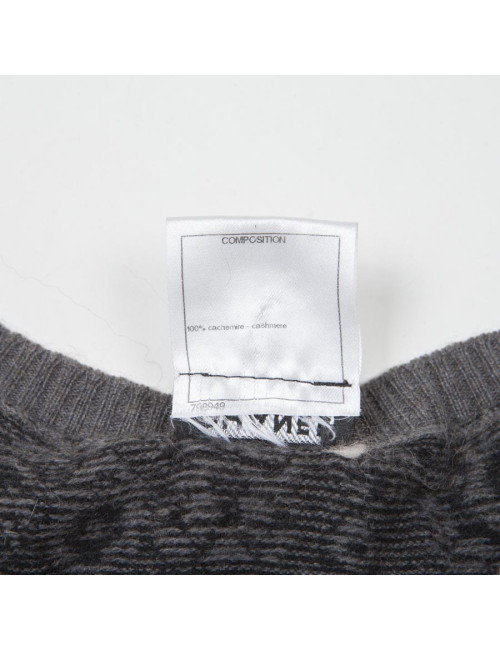 Pull CHANEL T 34 cachemire gris et noir