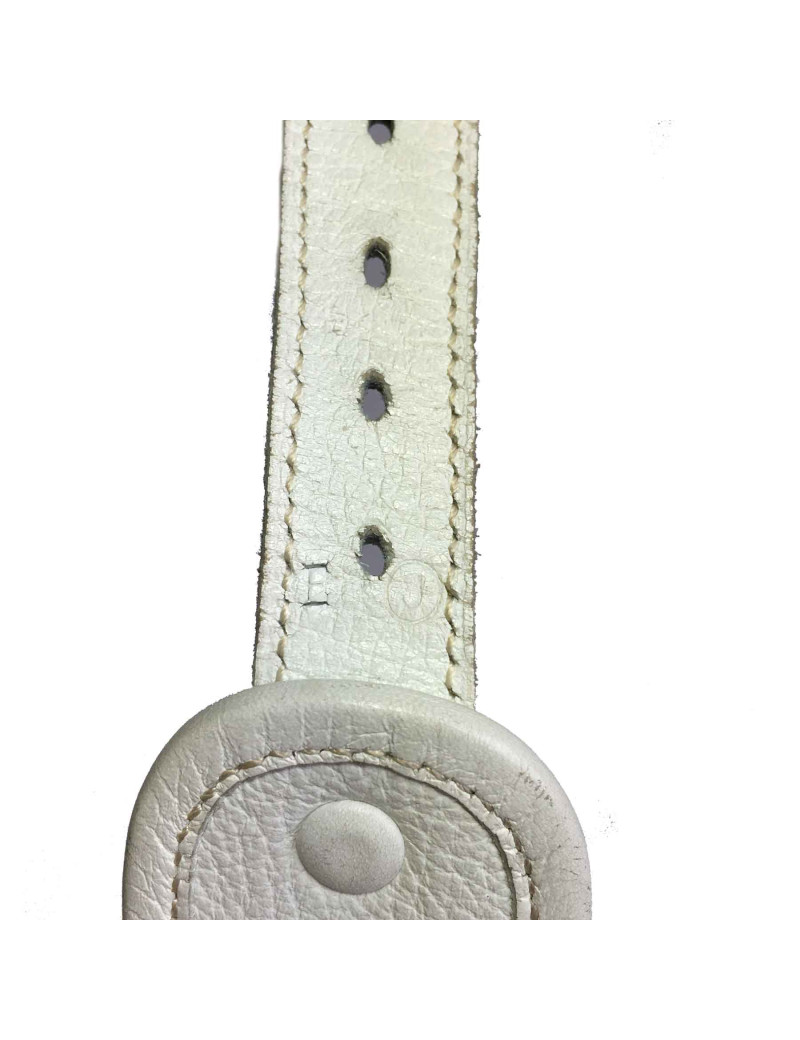 Ceinture HERMES en cuir blanc et boucle H vintage