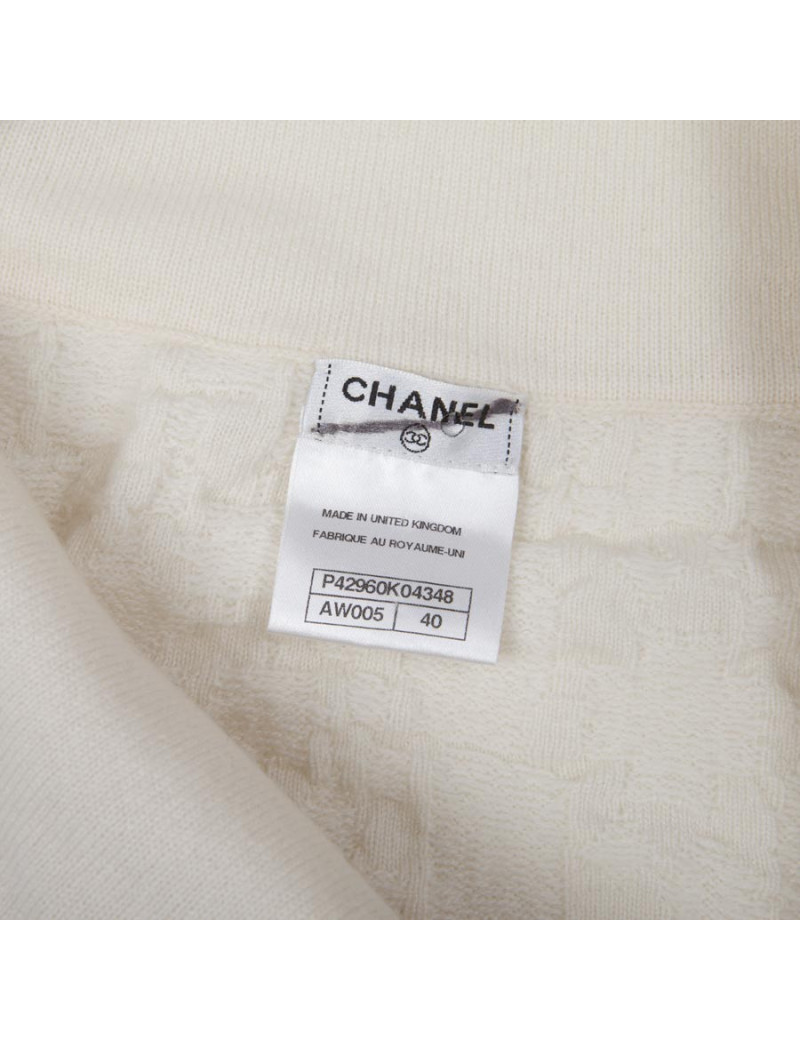 pULL SANS MANCHE chanel t 40 cachemire écru