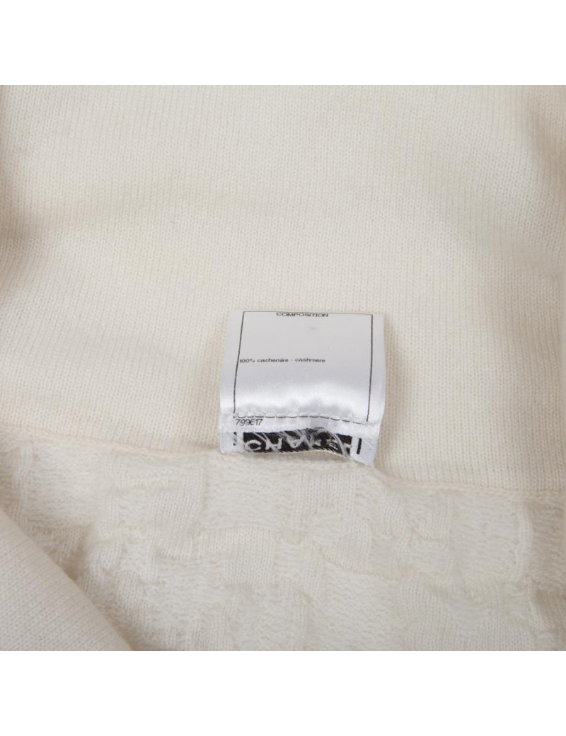 pULL SANS MANCHE chanel t 40 cachemire écru