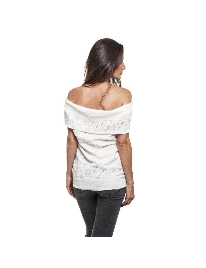 pULL SANS MANCHE chanel t 40 cachemire écru