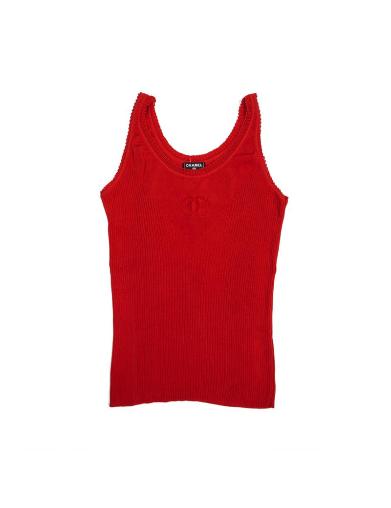 Débardeur CHANEL T 36 rouge