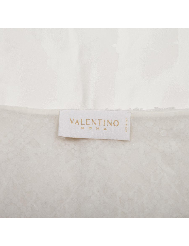 Jupe VALENTINO broderies et sequins blancs