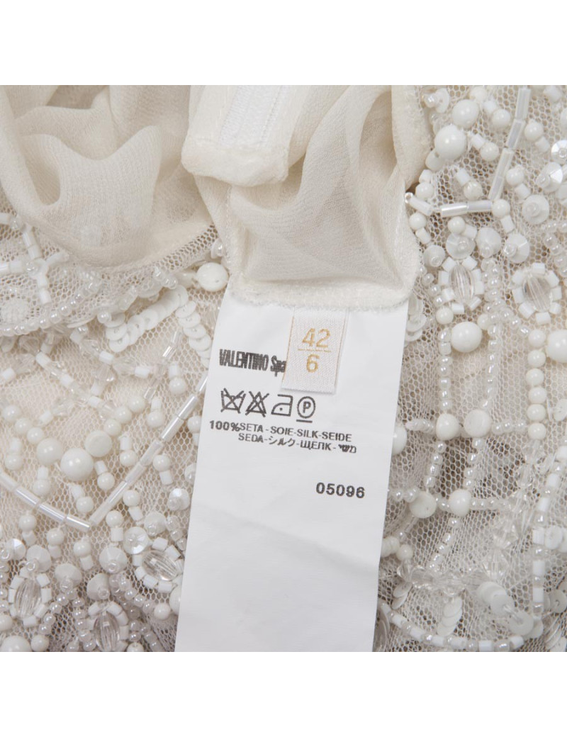 Jupe VALENTINO broderies et sequins blancs