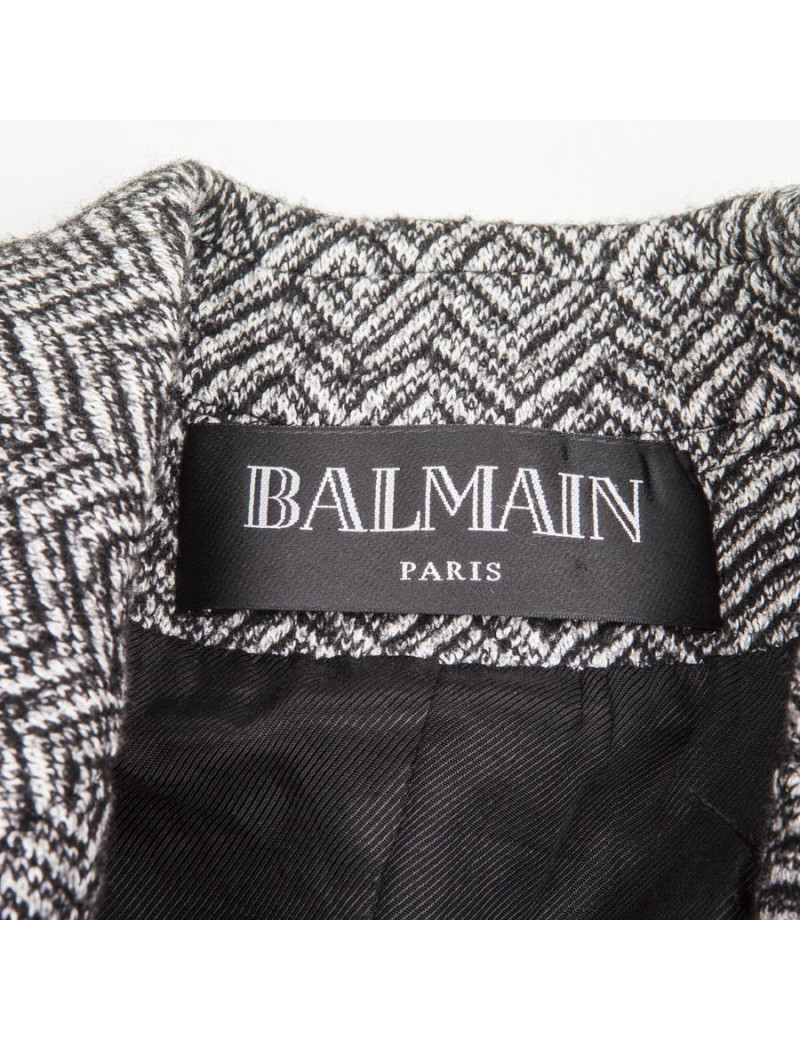 Veste BALMAIN T 40 FR laine grise et noire