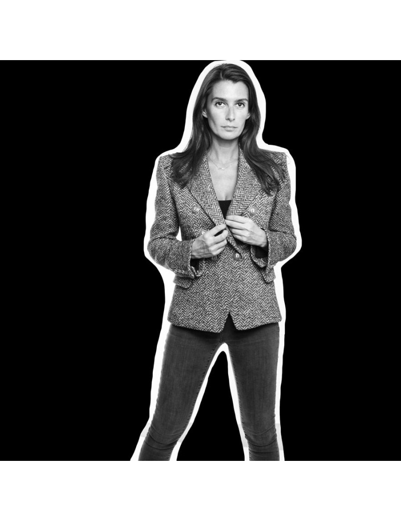 Veste BALMAIN T 40 FR laine grise et noire