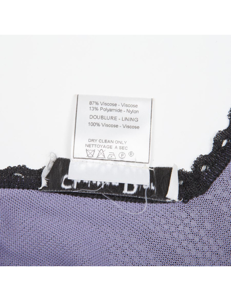 Robe CHRISTIAN DIOR T S violette et dentelle noire