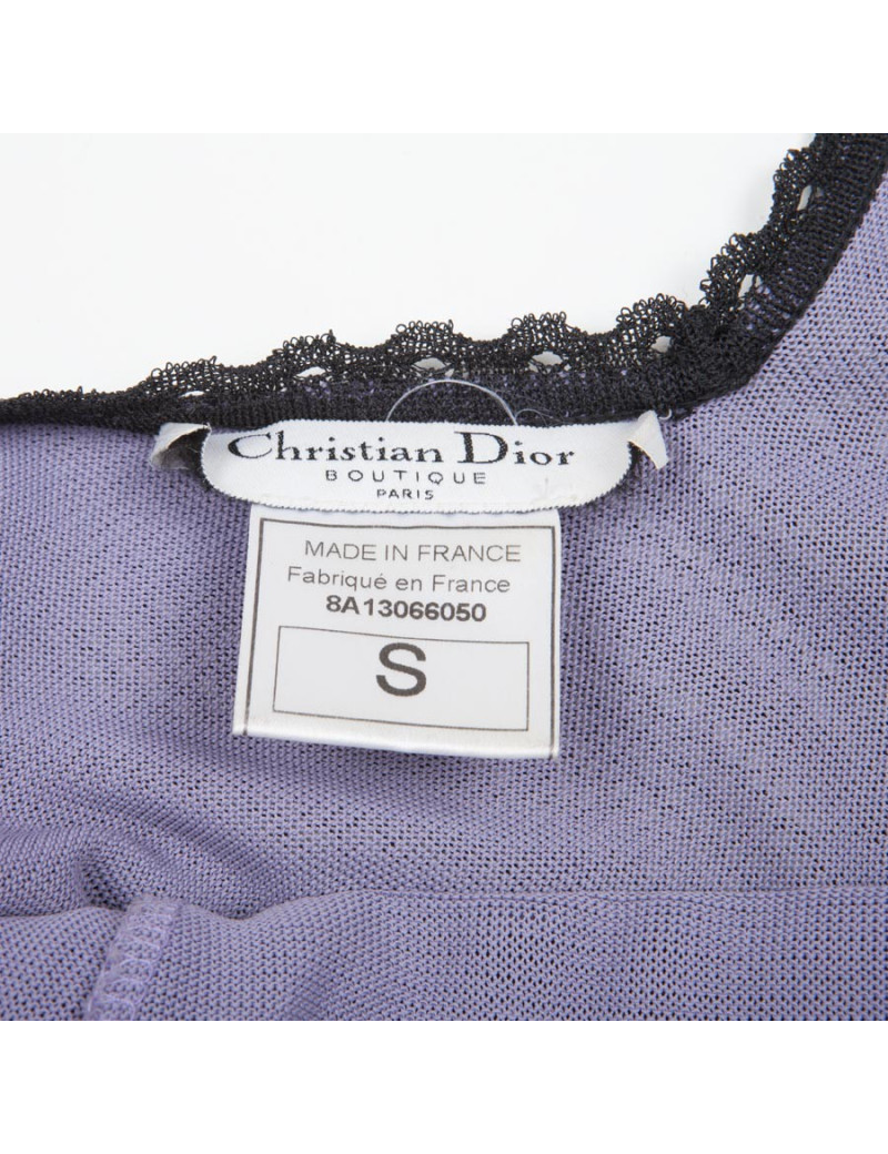 Robe CHRISTIAN DIOR T S violette et dentelle noire