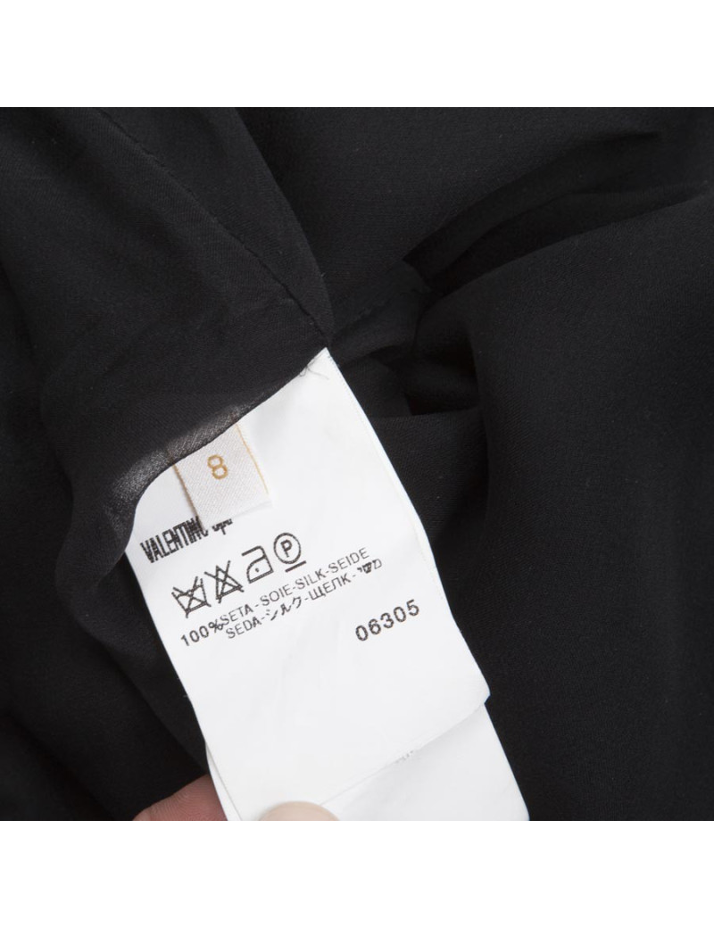 Robe VALENTINO T 40 en soie noire, perles et sequins